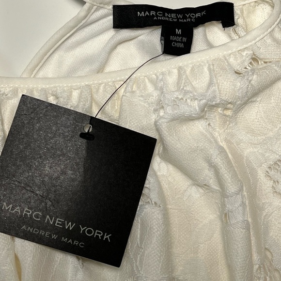 Marc New York | NWT Cream Long Sleeve Peplum Lace Top Sz M - Picture 7 of 7